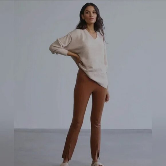 Commando Faux Leather Split Front Pant in Cocoa Size S - Picture 9 of 9